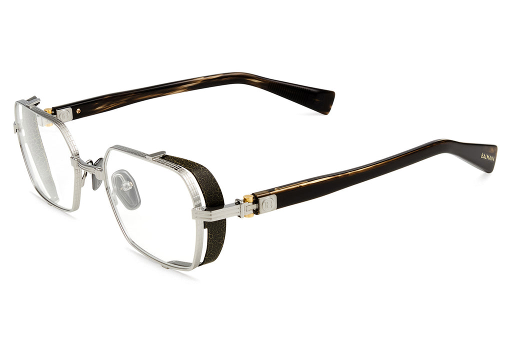 Balmain® Eyewear - Brigade III Eyeglasses Black Palladium & Dark Brown Swirl