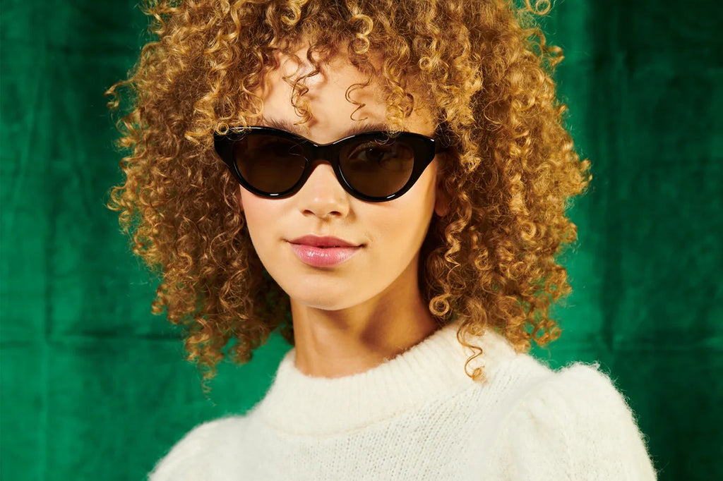Garrett Leight - Dottie Sunglasses Bio Black with Semi-Flat Grey Lenses