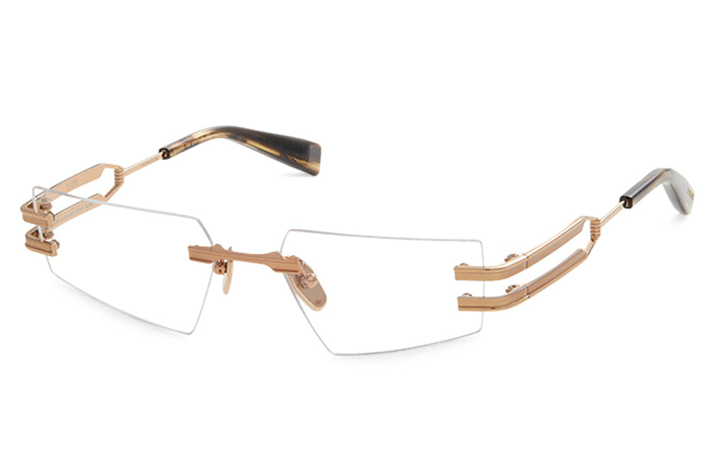 Balmain® Eyewear - Fixe Eyeglasses Rose Gold - Matte Rose Gold - Dark Brown Swirl
