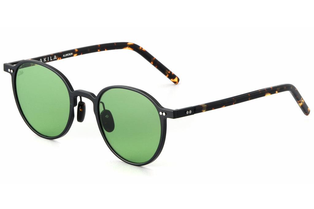 AKILA® Eyewear - Laguna Sunglasses Matte Black w/ Green Lenses