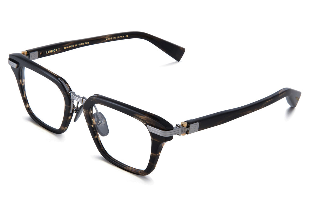 Balmain® Eyewear - Legion-I Eyeglasses Dark Brown Swirl & Black Palladium