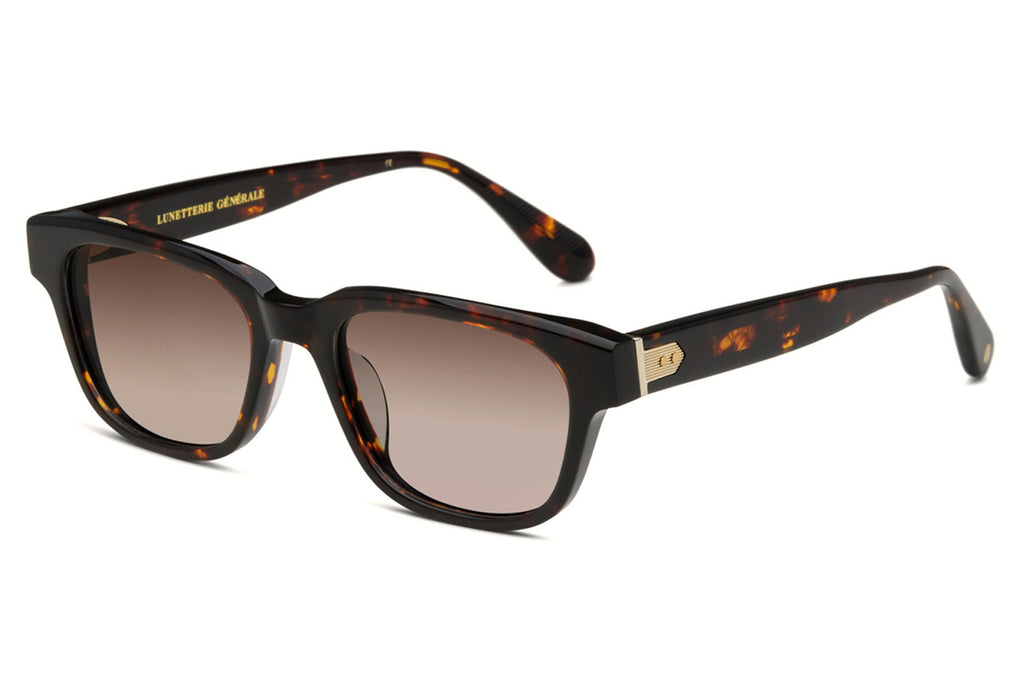 Lunetterie Générale - Aesthete Sunglasses Dark Havana/14k Gold with Gradient Brown Lenses (Col.ll)