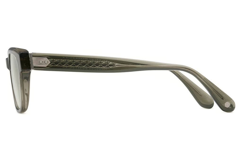 Lunetterie Générale - Aesthete Sunglasses Smoked Green Crystal/Palladium with Green G13 Lenses (Col.lll)