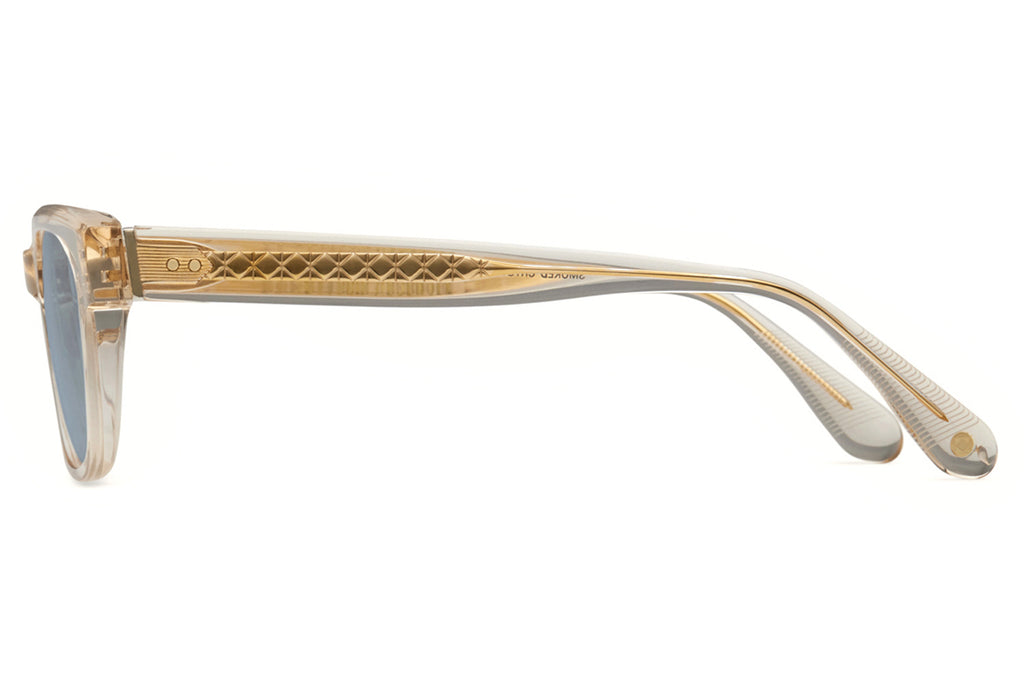 Lunetterie Générale - Aesthete Sunglasses Smoked Crystal/18k Gold with Indigo Blue Lenses (Col.lV)