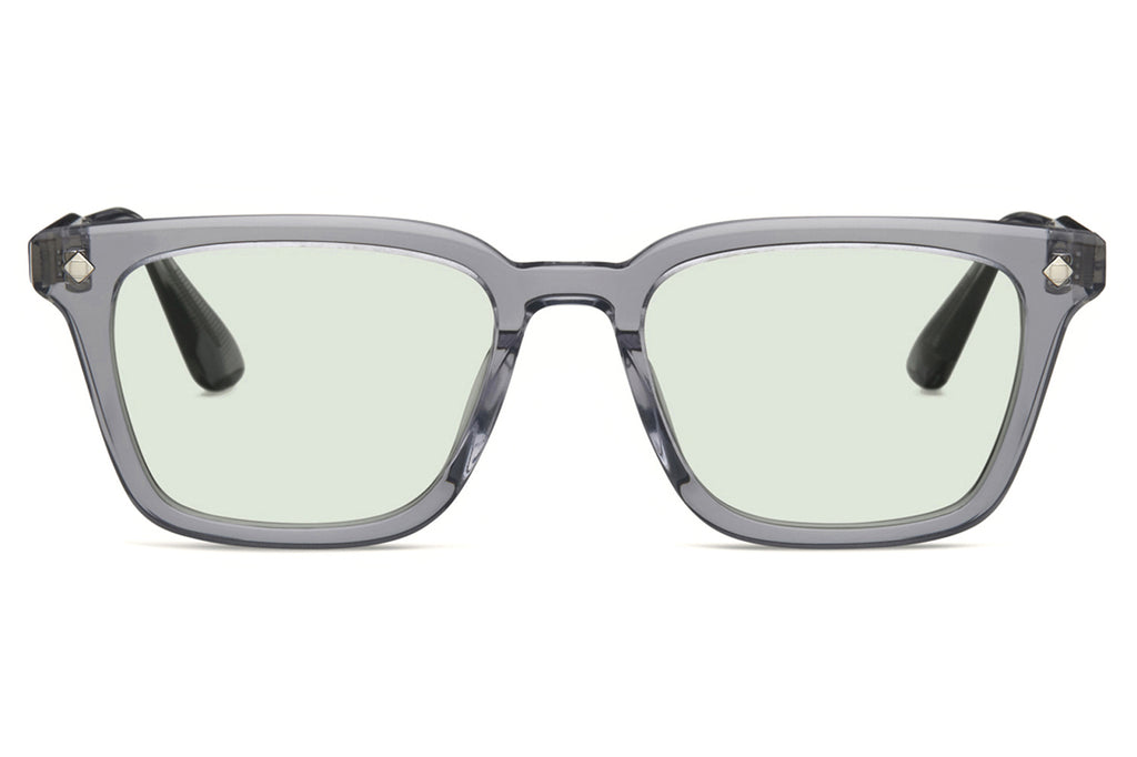 Lunetterie Générale - Architect Sunglasses Grey Crystal/Palladium with Light Emerald Lenses