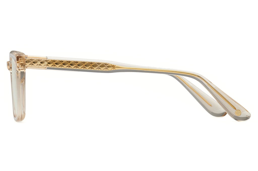 Lunetterie Générale - Architect Sunglasses Smoked Crystal/18k Gold with Green G13 Lenses (Col.lV)