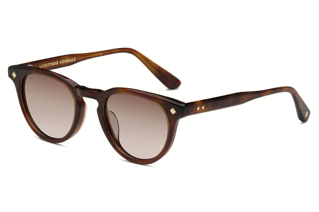 Lunetterie Générale - Casablanca Sunglasses Medium Havana/14k Gold with Gradient Light Brown Lenses