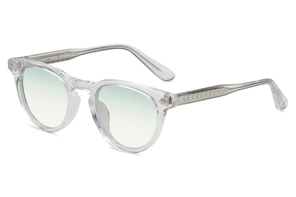 Lunetterie Générale - Casablanca Sunglasses Crystal Clear/Palladium with Gradient Blue Green Lenses 