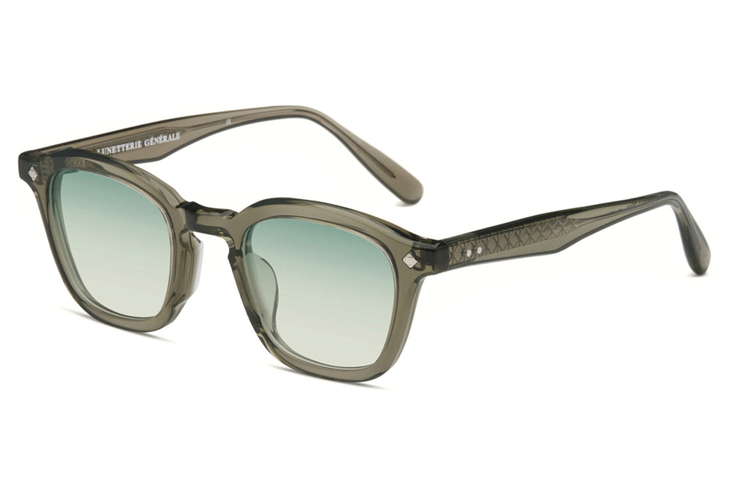 Lunetterie Générale - Cognac Sunglasses Smoked Green Crystal/Palladium with Gradient Blue Green 