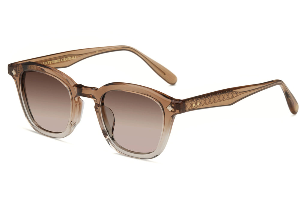 Lunetterie Générale - Cognac Sunglasses Gradient Amber Crystal/Champagne with Gradient Brown Lenses 