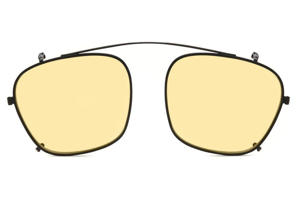 Lunetterie Générale - Cognac Clip-On Sunglasses Semi Matte Black with Yellow Lenses (Col.l)