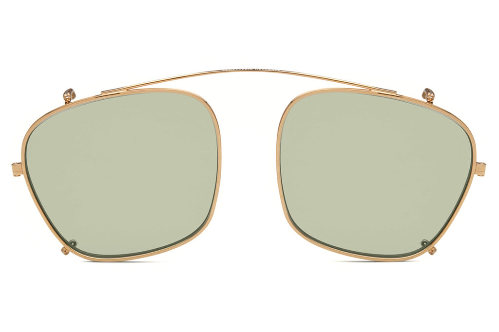 Lunetterie Générale - Cognac Clip-On Sunglasses 14k Gold with Green G13 Lenses (Col.lll)