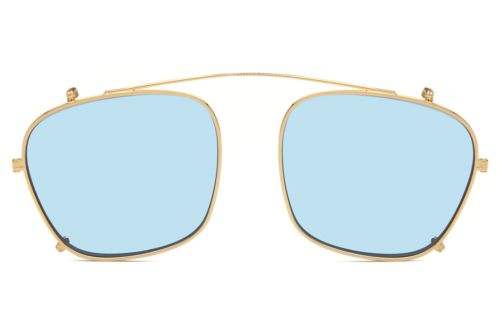 Lunetterie Générale - Cognac Clip-On Sunglasses 14k Gold with Blue Lenses (Col.lV)