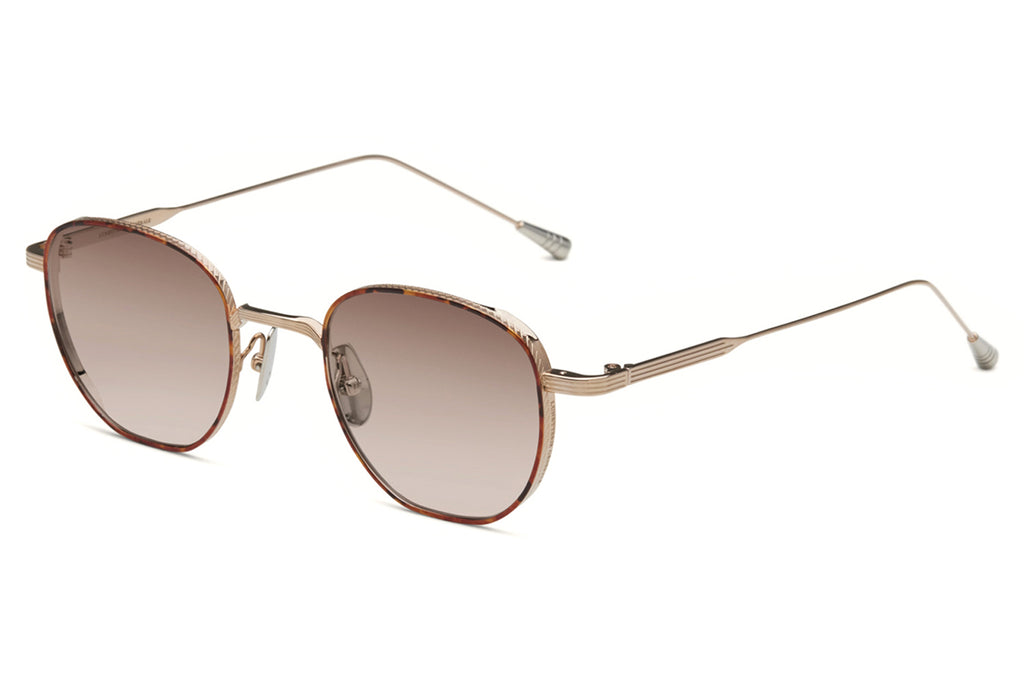 Lunetterie Générale - Studio 54 Sunglasses White Gold/Tortoise/Palladium with Gradient Light Brown 