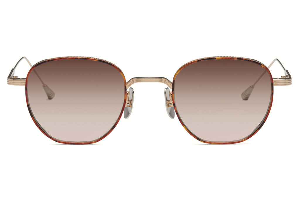 Lunetterie Générale - Studio 54 Sunglasses White Gold/Tortoise/Palladium with Gradient Light Brown 