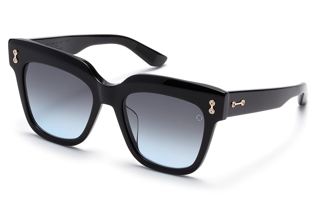 Akoni - Lyra Sunglasses Black w/ Dark Grey to Light Blue Gradient Lenses