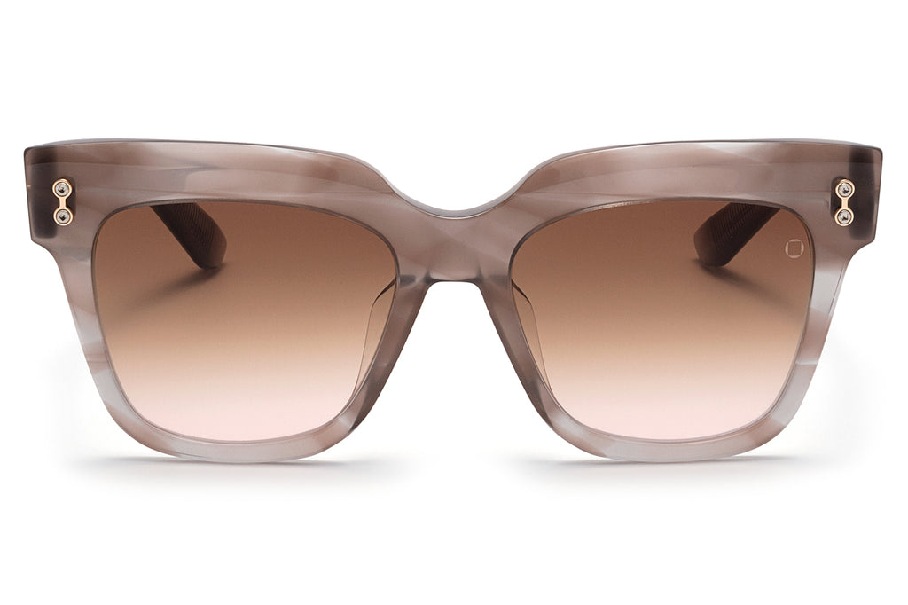 Akoni - Lyra Sunglasses Nude Grey Swirl w/ Dark Brown to Pink Gradient Lenses