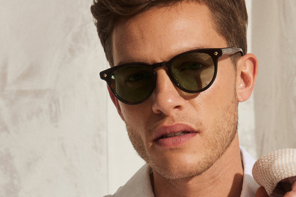 Lunetterie Générale - Casablanca Sunglasses Dark Havana/14k Gold with Green G13 Lenses (Col.ll) Men