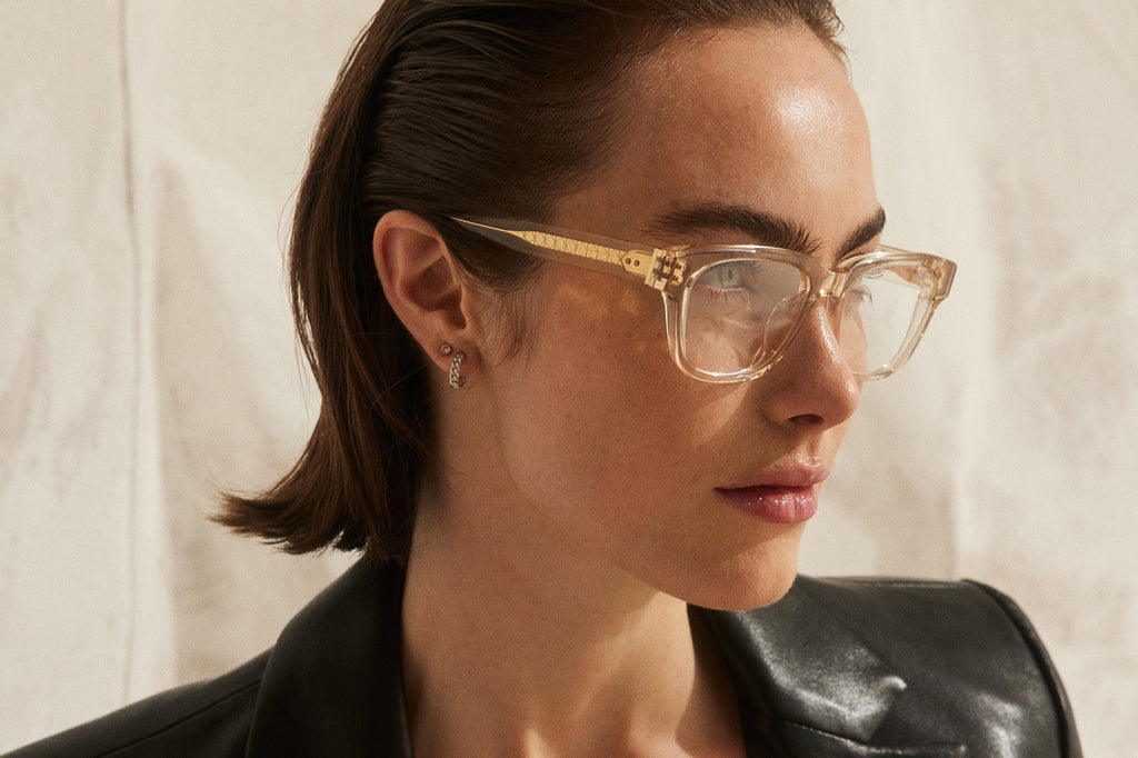 Lunetterie Générale - Aesthete Eyeglasses Smoke Crystal/18k Gold (Col.lV) Women