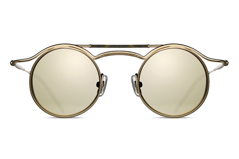 Matsuda Sunglasses - 2859H Matte Gold Plated w/ Gold Mirror Lens Front