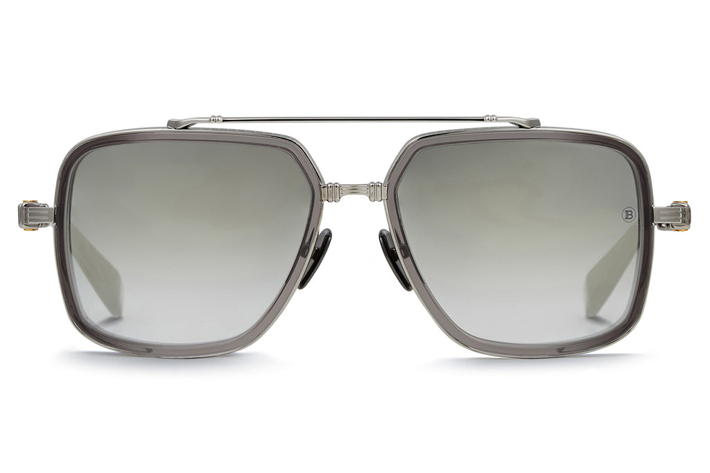 Balmain® Eyewear - Officier Sunglasses Black Palladium & Crystal Grey with Dark Grey AR Lenses