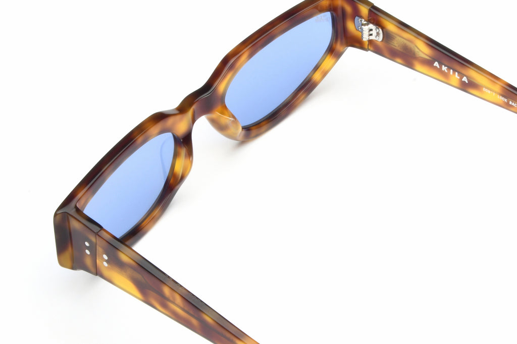 AKILA® Eyewear - Outsider Sunglasses Yellow Tortoise w/ Blue Lenses