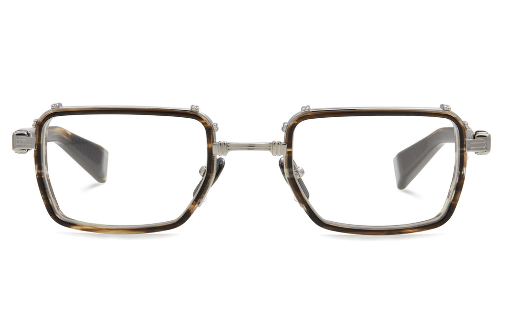 Balmain® Eyewear - Saint-Jean Eyeglasses Black Palladium & Dark Brown Swirl