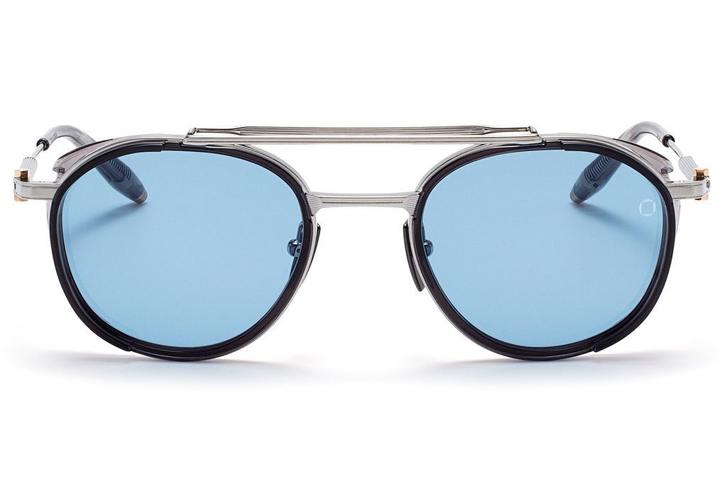 Akoni - Skymapper Sunglasses Brushed Palladium - Crystal Grey w/ Blue Lenses