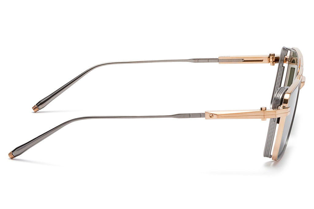 Akoni - Sprint-A Sunglasses Brushed White Gold - Matte Black Palladium w/ Dark Olive Lenses