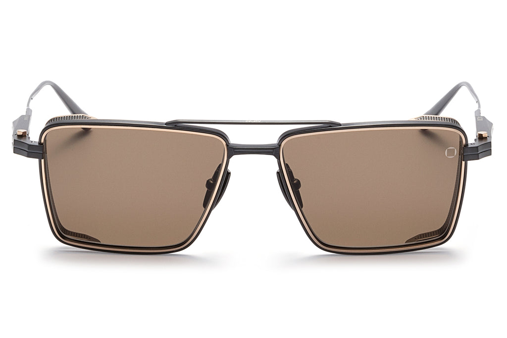 Akoni - Sprint-A Sunglasses Brushed Black - Matte White Gold w/ Dark Brown Lenses