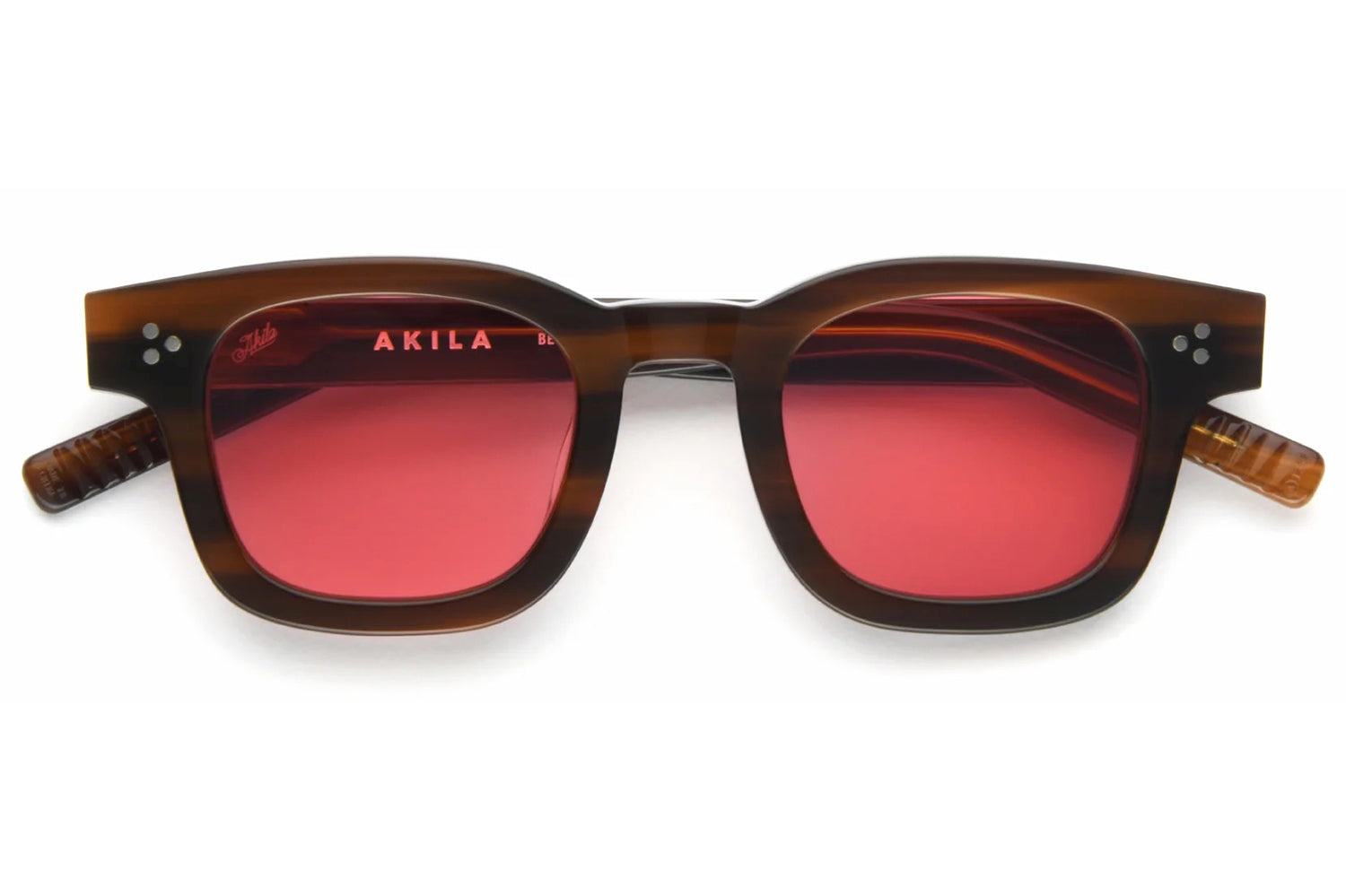 AKILA Ascent サングラス ブラック/ブラウン/レッド AKILA Ascent | Square Acetate Sunglasses