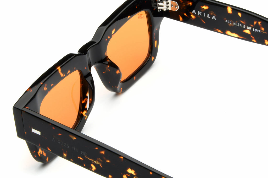 AKILA® Eyewear - Ares Raw Sunglasses Tokyo Tortoise w/ Orange Lenses