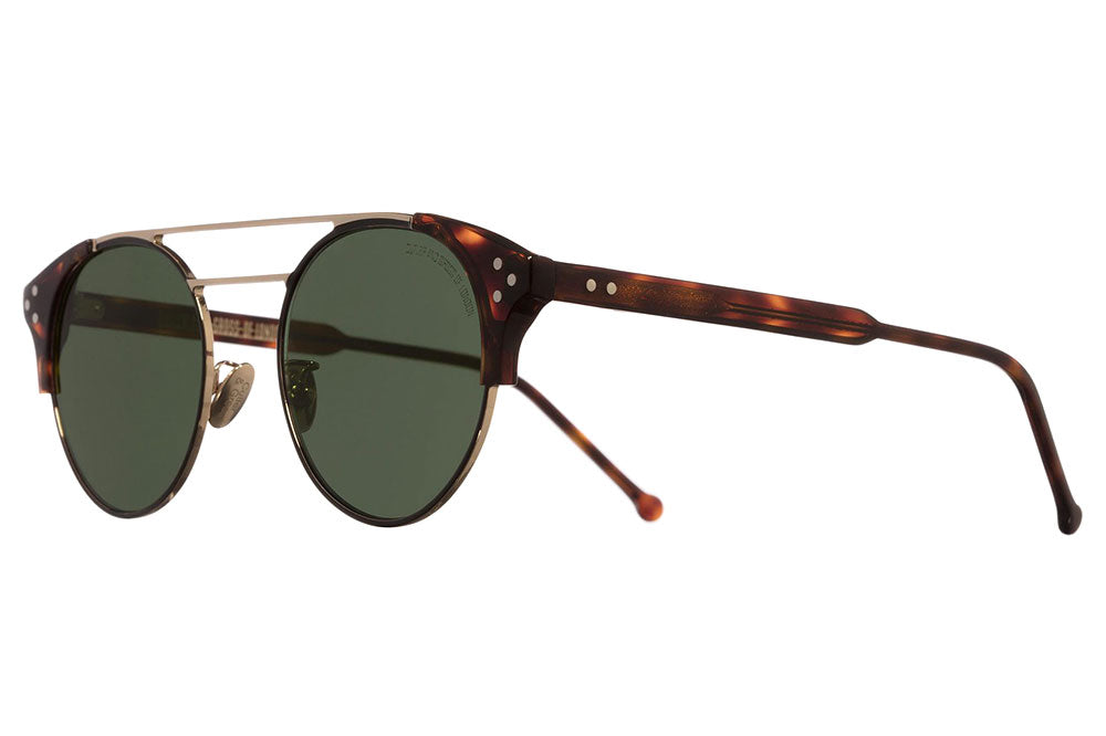 Cutler & Gross - 1271 Sunglasses Black and Dark Turtle with Green Lenses
