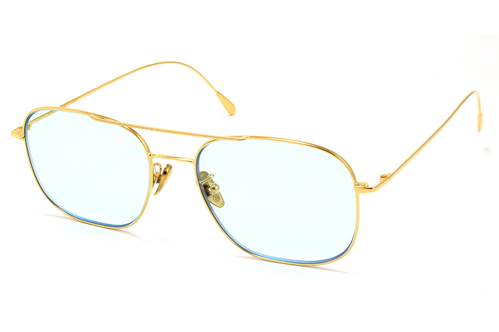 Cutler & Gross - 1267 Sunglasses Gold Plated with Pale Light Blue Lenses