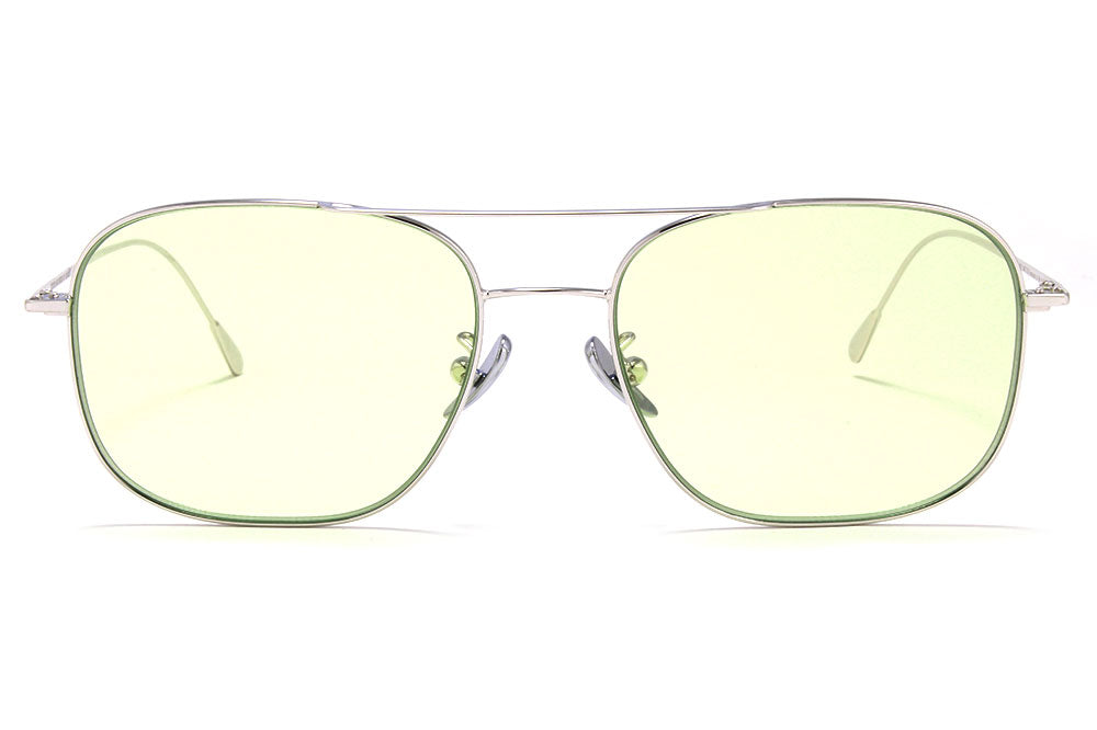 Cutler & Gross - 1267 Sunglasses Palladium Plated with Pale Green Lenses