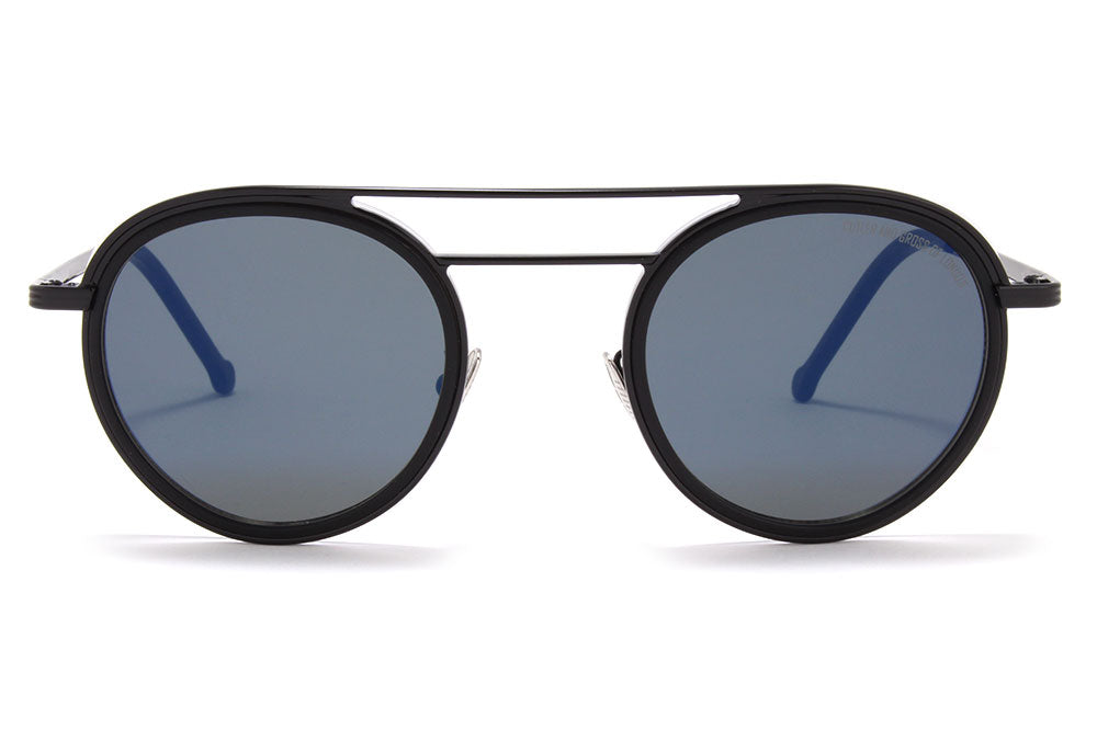 Cutler & Gross - 1270 Sunglasses Black and Matte Black with Blue Flash Lenses