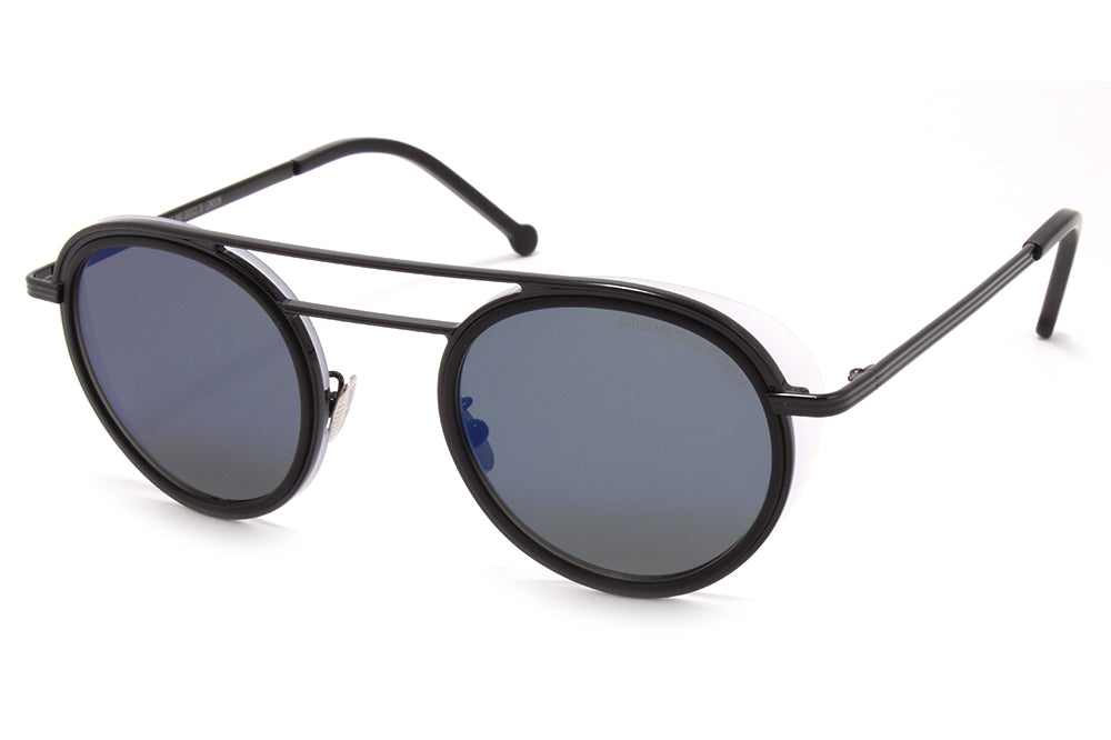 Cutler & Gross - 1270 Sunglasses Black and Matte Black with Blue Flash Lenses