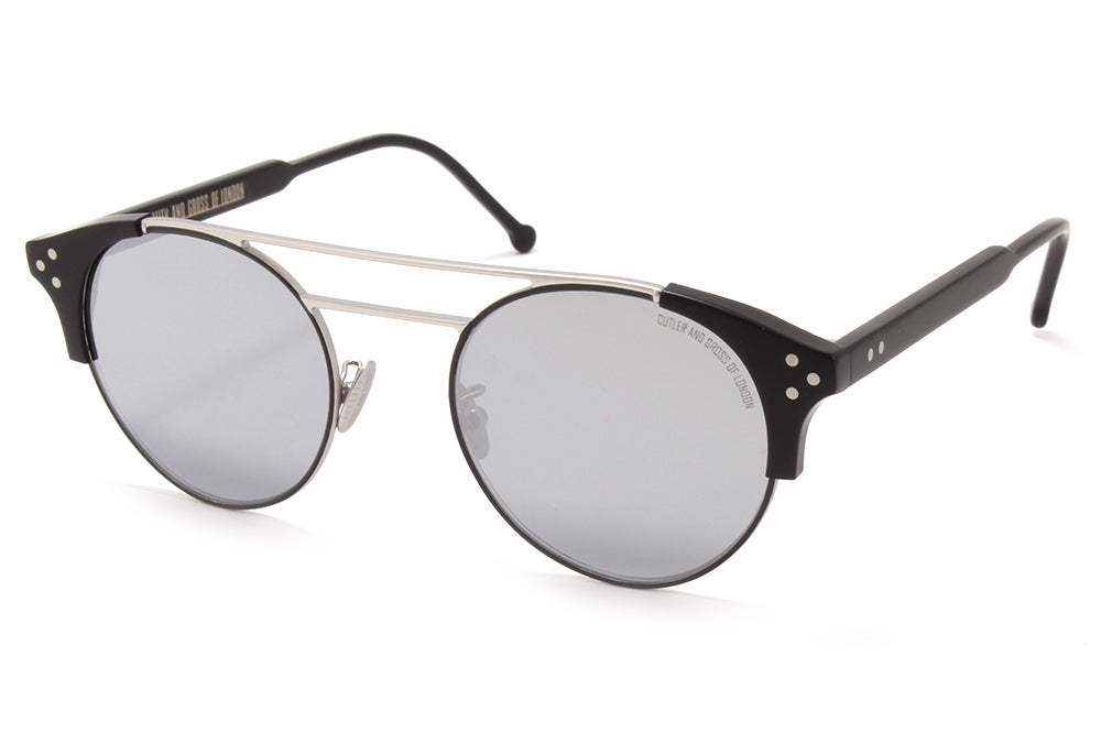 Cutler & Gross - 1271 Sunglasses Black and Matte Black with Silver Lenses