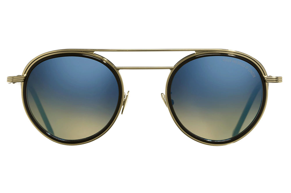 Cutler & Gross - 1270 Sunglasses Gold and Black with Blue Flash
