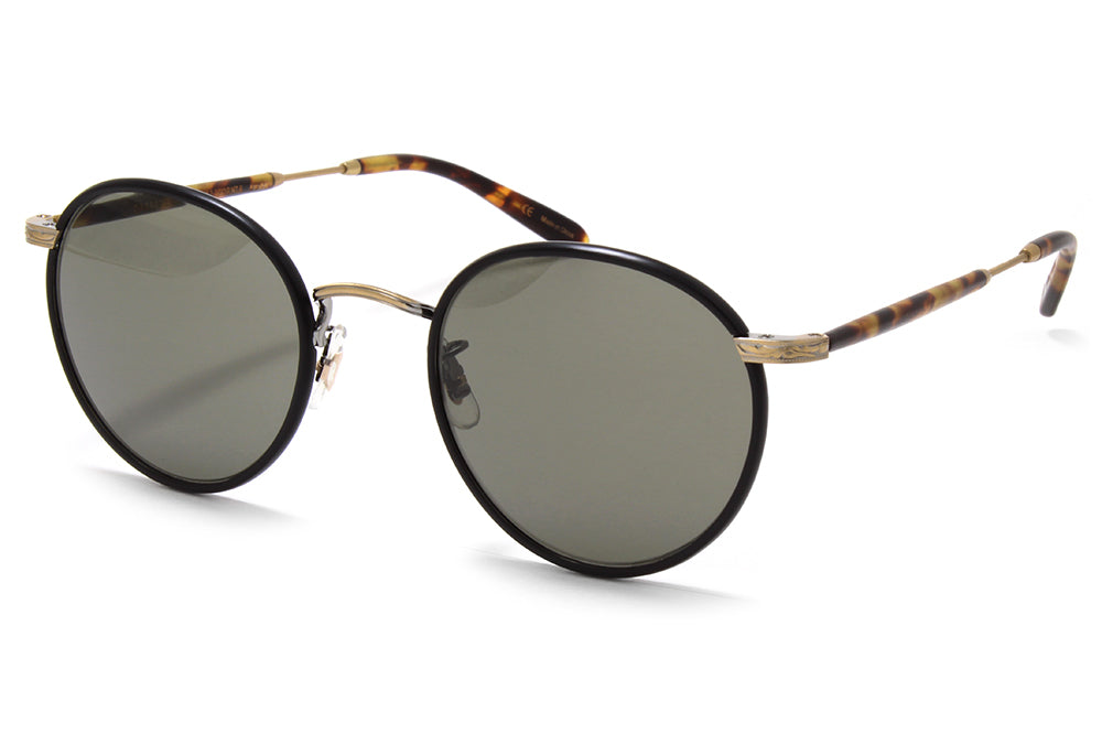 Garrett Leight® - Wilson Sunglasses Matte Black-Matte Spotted Tortoise with Pure Grey Glass Lenses