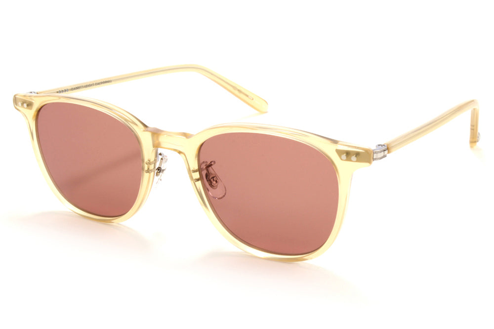 Garrett Leight - Beach Sunglasses Blonde-Silver with Bordeaux Lenses
