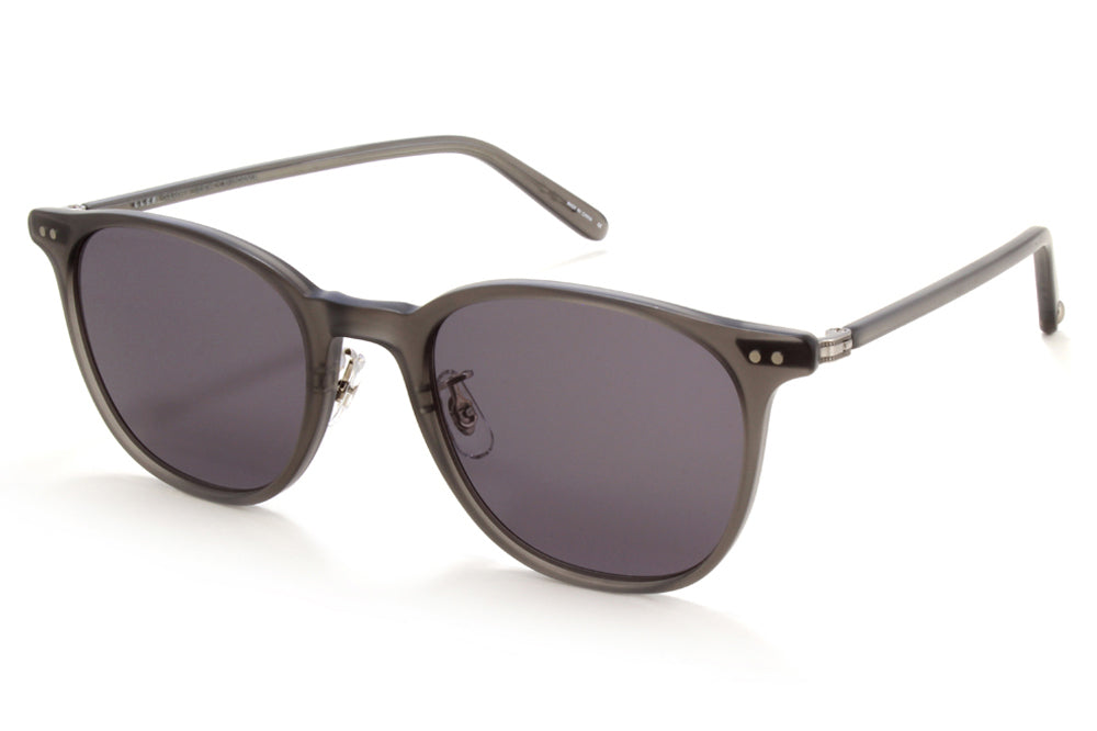 Garrett Leight - Beach Sunglasses Matte Grey Crystal-Brushed Silver with Grey Lenses