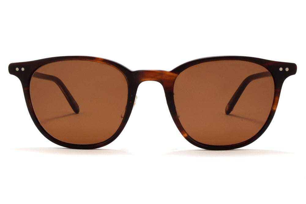 Garrett Leight - Beach Sunglasses Matte Mahogany Tortoise-Matte Gold with Oak Lenses