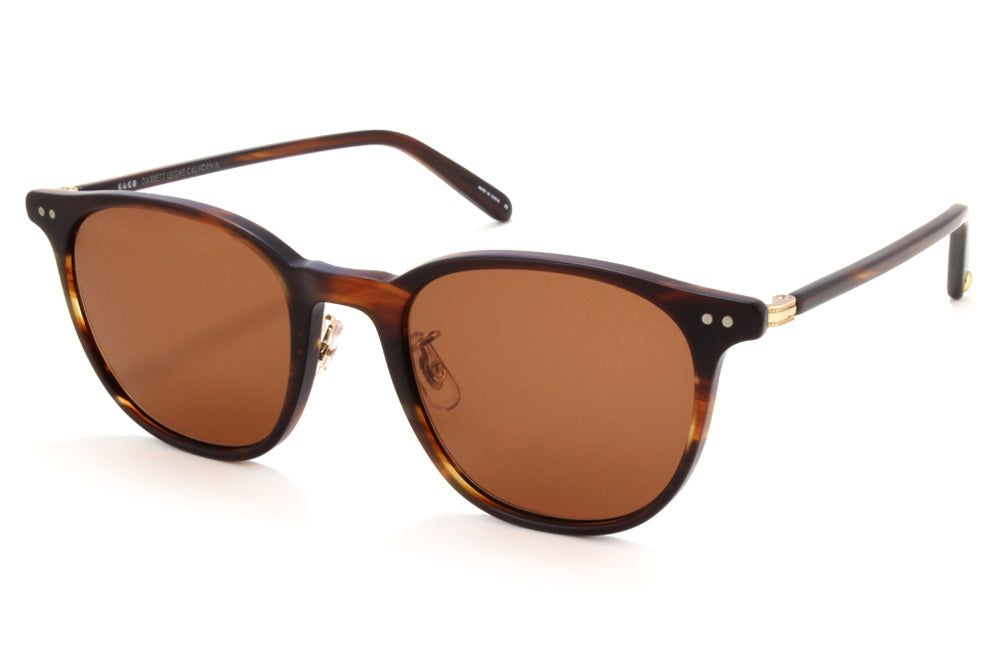 Garrett Leight - Beach Sunglasses Matte Mahogany Tortoise-Matte Gold with Oak Lenses