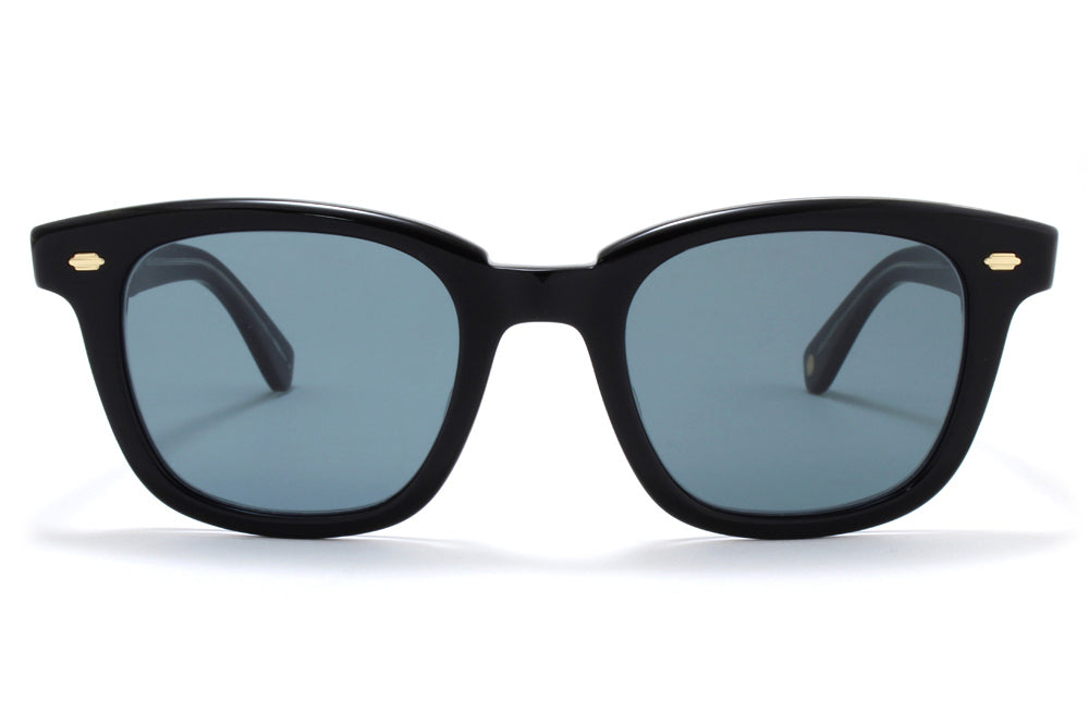 Garrett Leight® - Calabar Sunglasses Black Laminate Crystal with Semi-Flat Blue Smoke Lenses