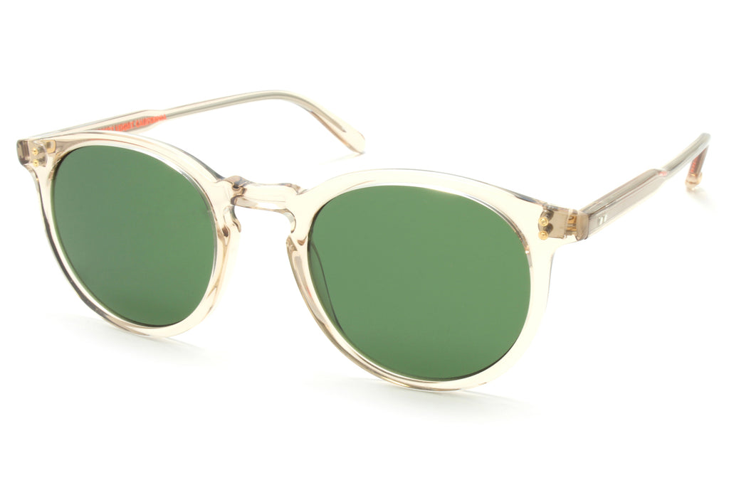 Garrett Leight - Carlton Sunglasses Beige Crystal with Green Lenses