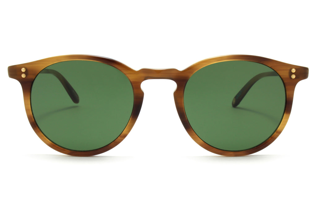 Garrett Leight - Carlton Sunglasses Blonde Tortoise with Green Lenses