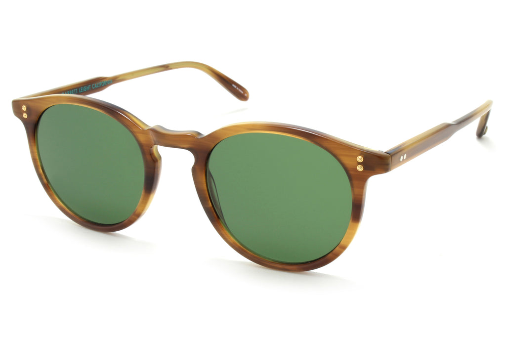 Garrett Leight - Carlton Sunglasses Blonde Tortoise with Green Lenses