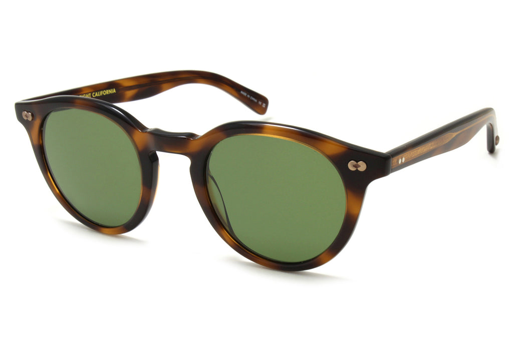 Garrett Leight - Clune X Sunglasses Spotted Brown Shell with Pure Green Lenses