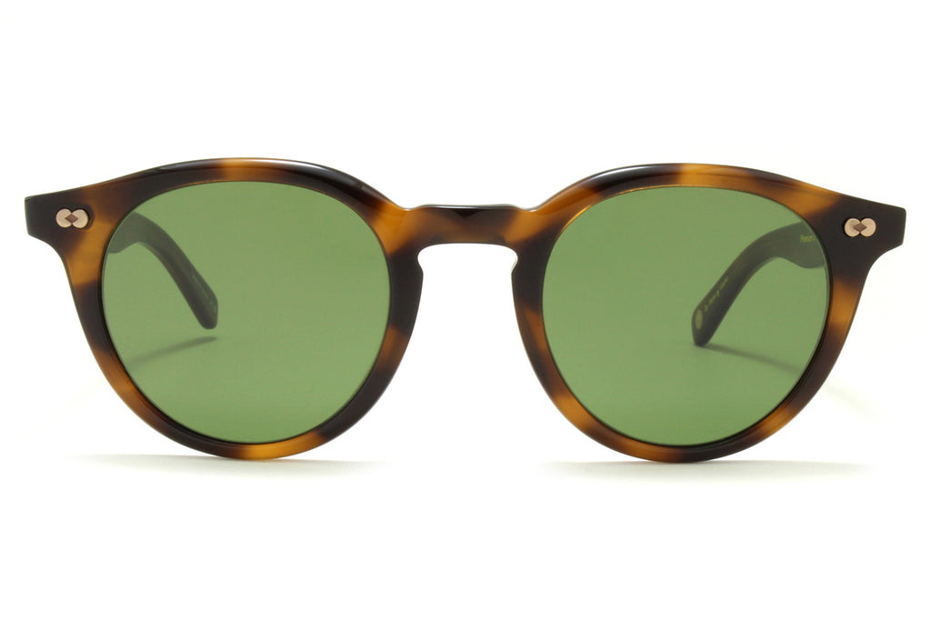 Garrett Leight - Clune X Sunglasses Spotted Brown Shell with Pure Green Lenses